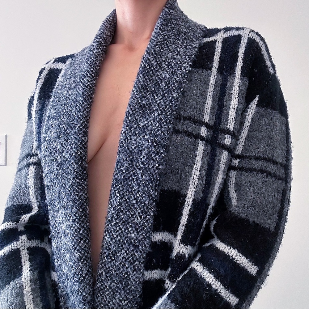 super warm plaid cardigan
